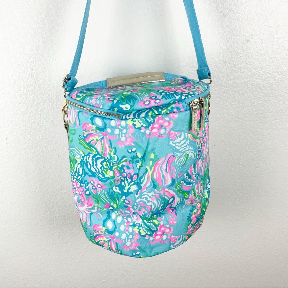 LILLY PULITZER Removable Adjustable Shoulder Strap Zip Closure Insulated Cooler - Picture 5 of 10